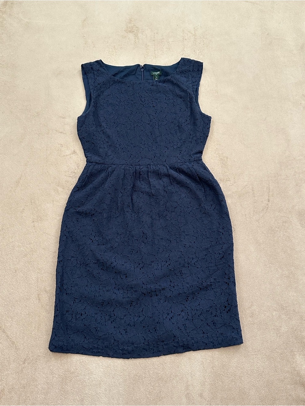J. Crew Navy Eyelet Sheath Dress